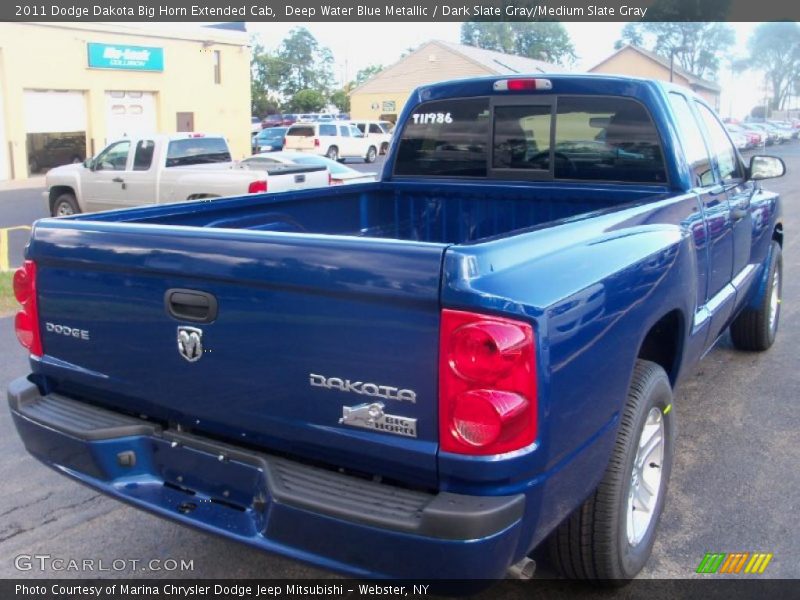 Deep Water Blue Metallic / Dark Slate Gray/Medium Slate Gray 2011 Dodge Dakota Big Horn Extended Cab