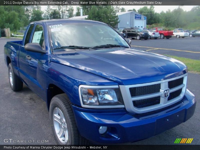 Deep Water Blue Metallic / Dark Slate Gray/Medium Slate Gray 2011 Dodge Dakota Big Horn Extended Cab
