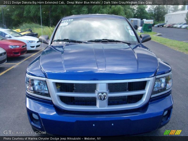 Deep Water Blue Metallic / Dark Slate Gray/Medium Slate Gray 2011 Dodge Dakota Big Horn Extended Cab