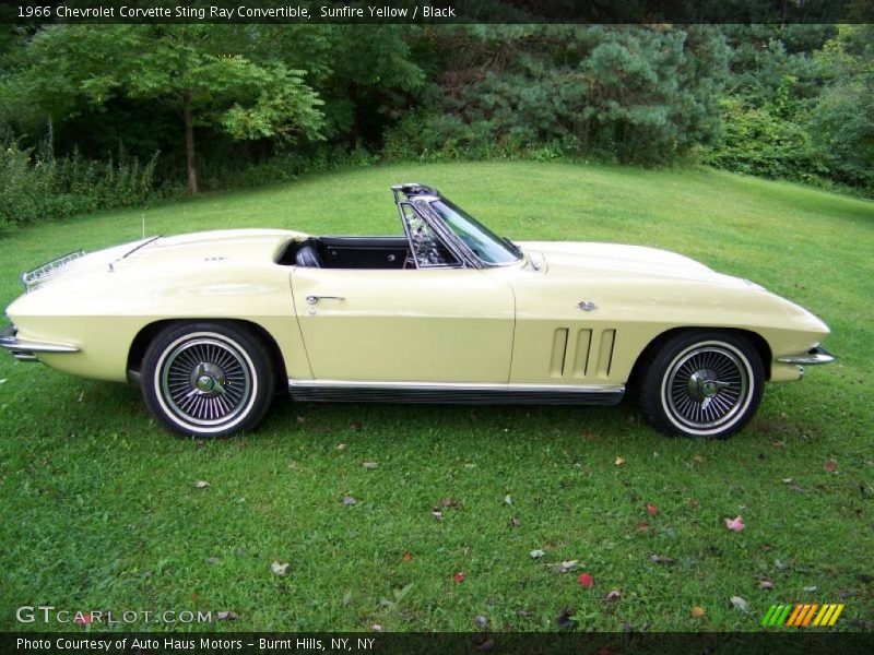 Sunfire Yellow / Black 1966 Chevrolet Corvette Sting Ray Convertible