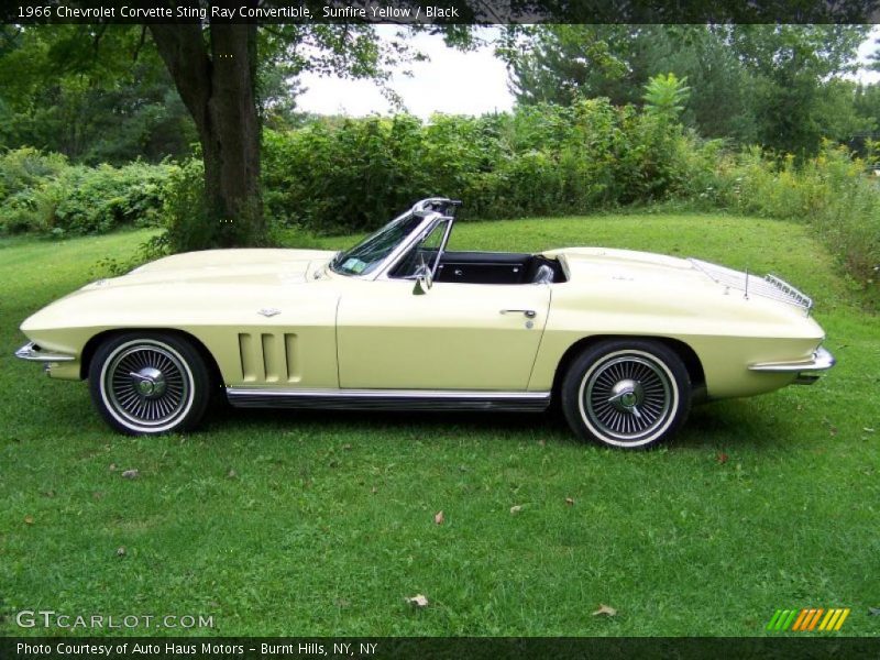 Sunfire Yellow / Black 1966 Chevrolet Corvette Sting Ray Convertible