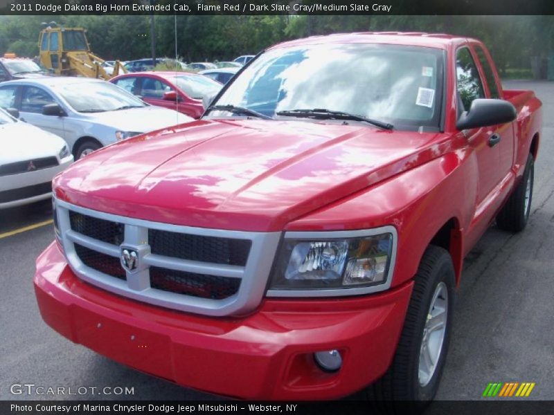 Flame Red / Dark Slate Gray/Medium Slate Gray 2011 Dodge Dakota Big Horn Extended Cab