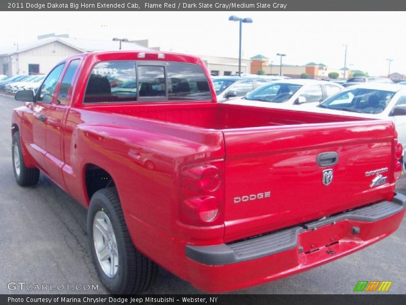 Flame Red / Dark Slate Gray/Medium Slate Gray 2011 Dodge Dakota Big Horn Extended Cab