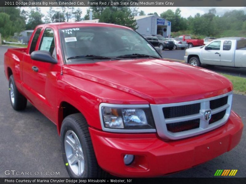 Flame Red / Dark Slate Gray/Medium Slate Gray 2011 Dodge Dakota Big Horn Extended Cab