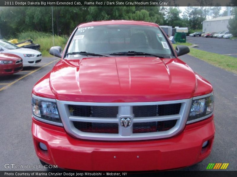 Flame Red / Dark Slate Gray/Medium Slate Gray 2011 Dodge Dakota Big Horn Extended Cab