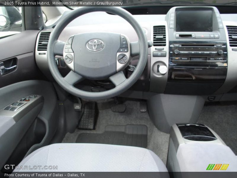 Millenium Silver Metallic / Gray/Burgundy 2005 Toyota Prius Hybrid