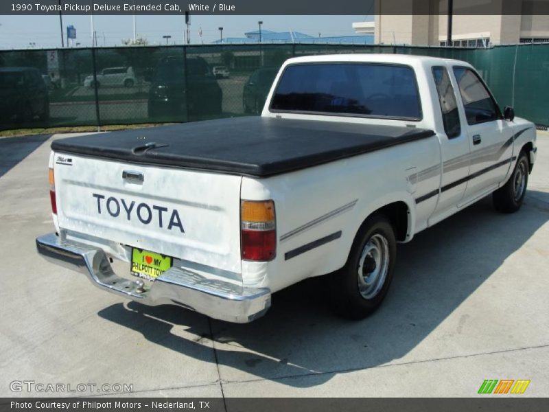 White / Blue 1990 Toyota Pickup Deluxe Extended Cab