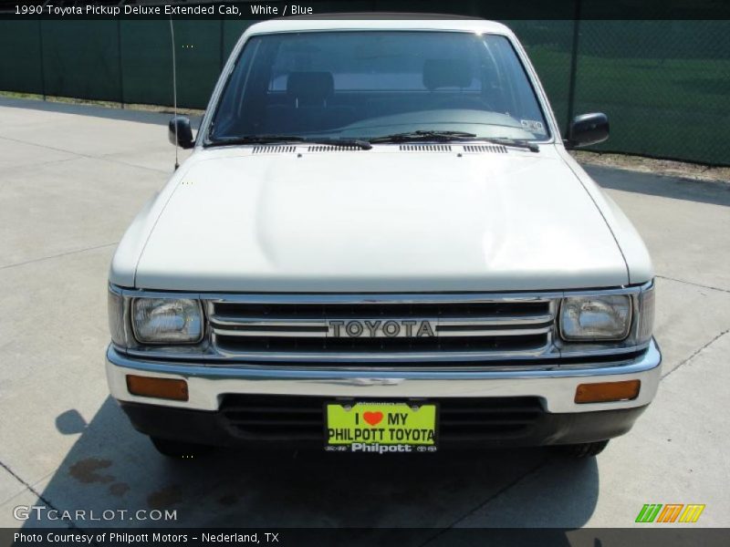 White / Blue 1990 Toyota Pickup Deluxe Extended Cab