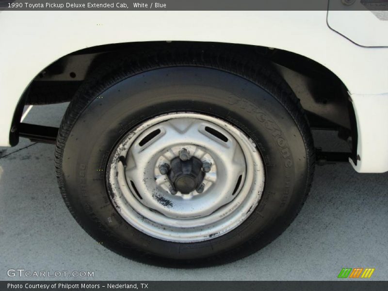 White / Blue 1990 Toyota Pickup Deluxe Extended Cab