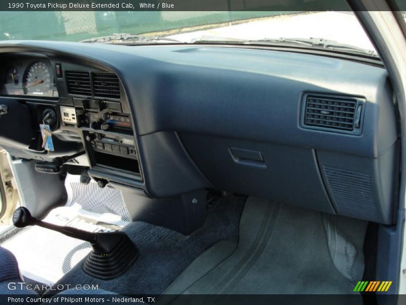White / Blue 1990 Toyota Pickup Deluxe Extended Cab