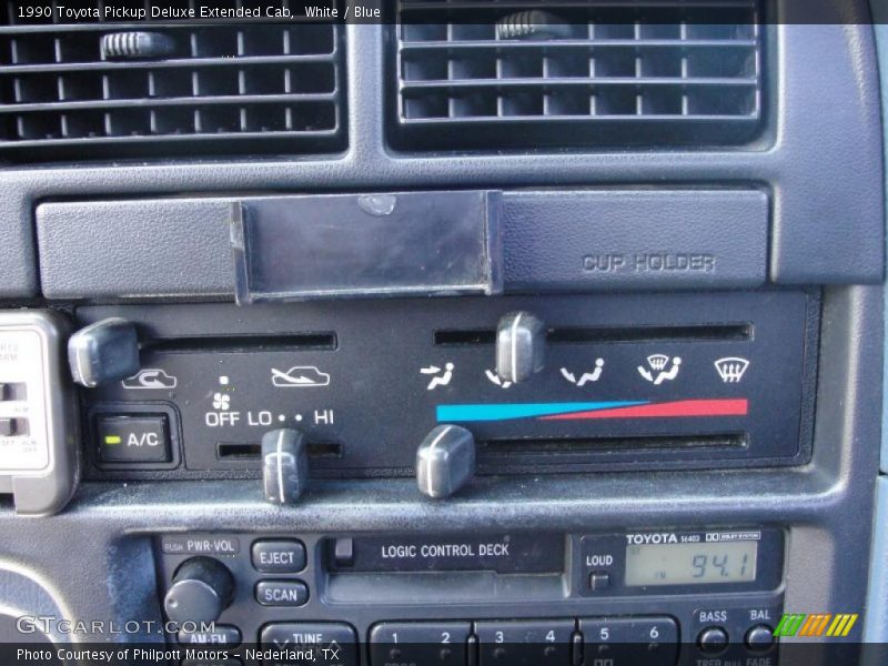 White / Blue 1990 Toyota Pickup Deluxe Extended Cab