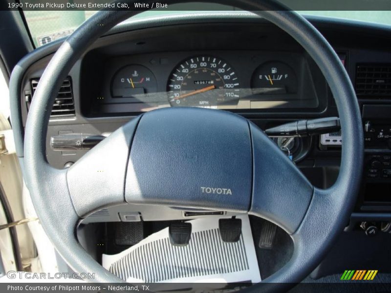 White / Blue 1990 Toyota Pickup Deluxe Extended Cab