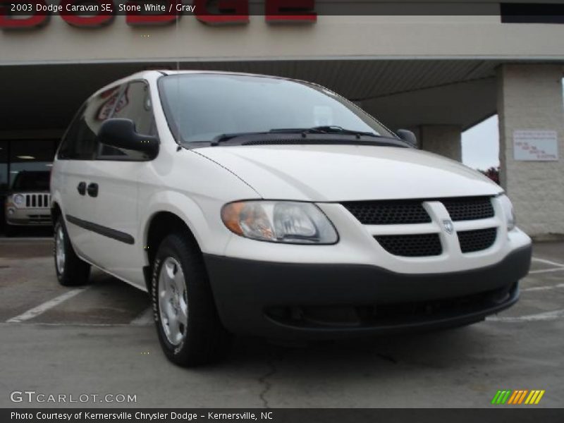 Stone White / Gray 2003 Dodge Caravan SE