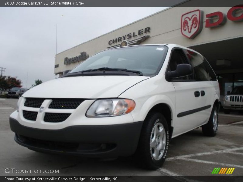 Stone White / Gray 2003 Dodge Caravan SE