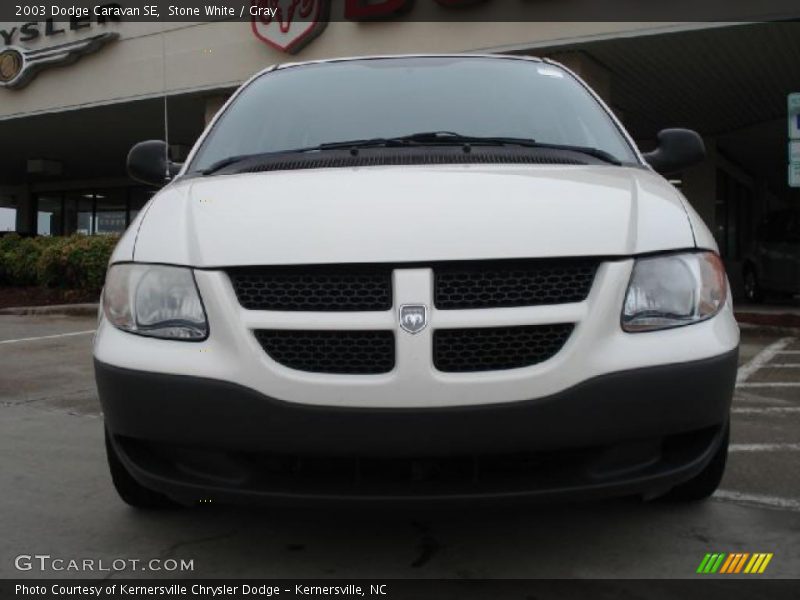 Stone White / Gray 2003 Dodge Caravan SE