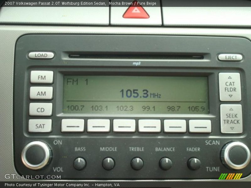 Mocha Brown / Pure Beige 2007 Volkswagen Passat 2.0T Wolfsburg Edition Sedan