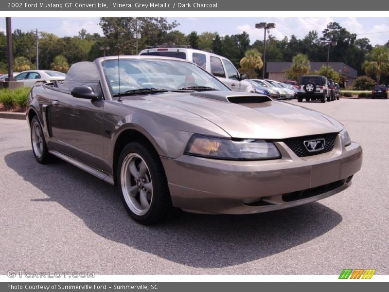 Mineral Grey Metallic / Dark Charcoal 2002 Ford Mustang GT Convertible