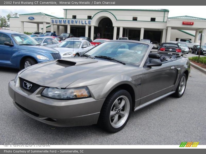 Mineral Grey Metallic / Dark Charcoal 2002 Ford Mustang GT Convertible