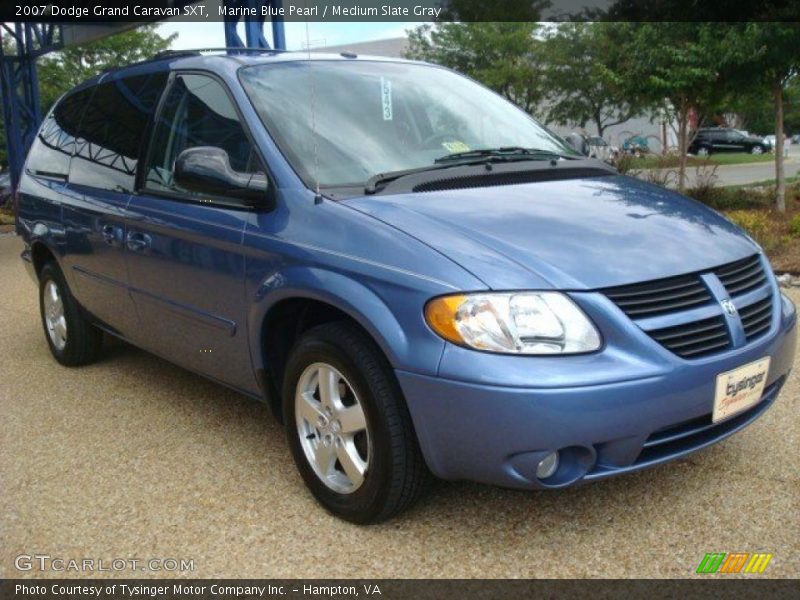 Marine Blue Pearl / Medium Slate Gray 2007 Dodge Grand Caravan SXT