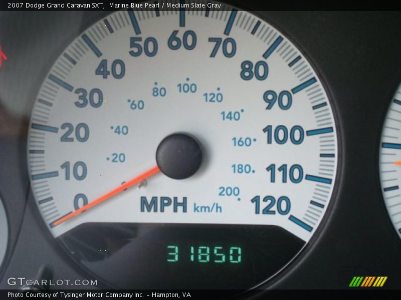 Marine Blue Pearl / Medium Slate Gray 2007 Dodge Grand Caravan SXT