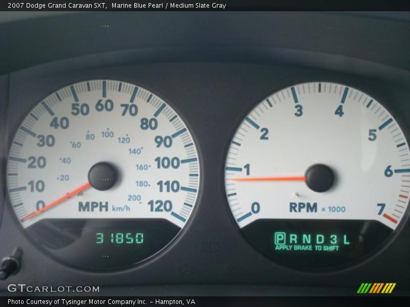 Marine Blue Pearl / Medium Slate Gray 2007 Dodge Grand Caravan SXT