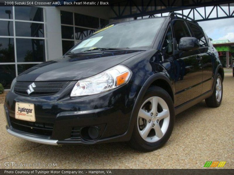 Black Pearl Metallic / Black 2008 Suzuki SX4 Crossover AWD