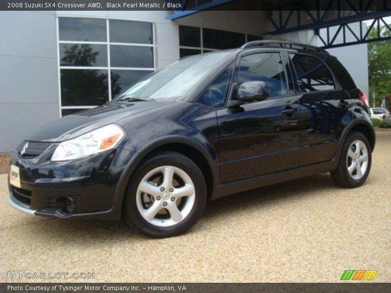 Black Pearl Metallic / Black 2008 Suzuki SX4 Crossover AWD