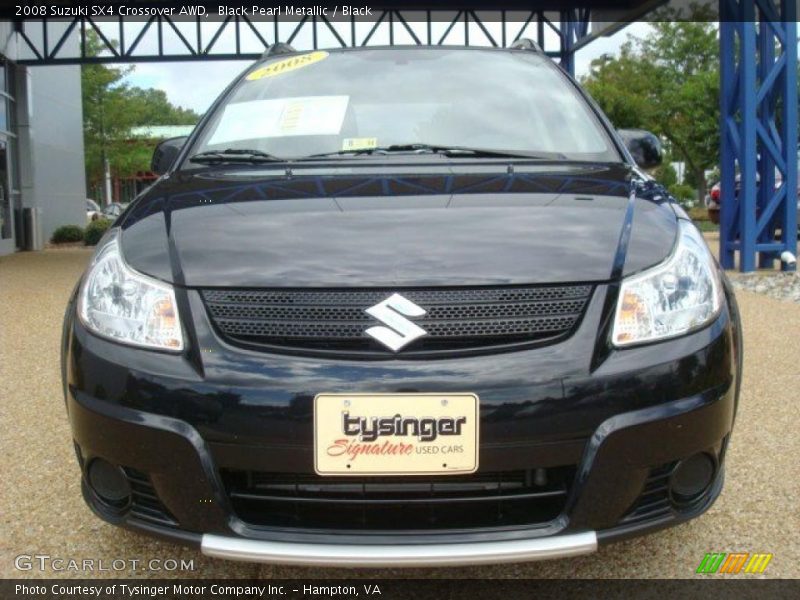 Black Pearl Metallic / Black 2008 Suzuki SX4 Crossover AWD