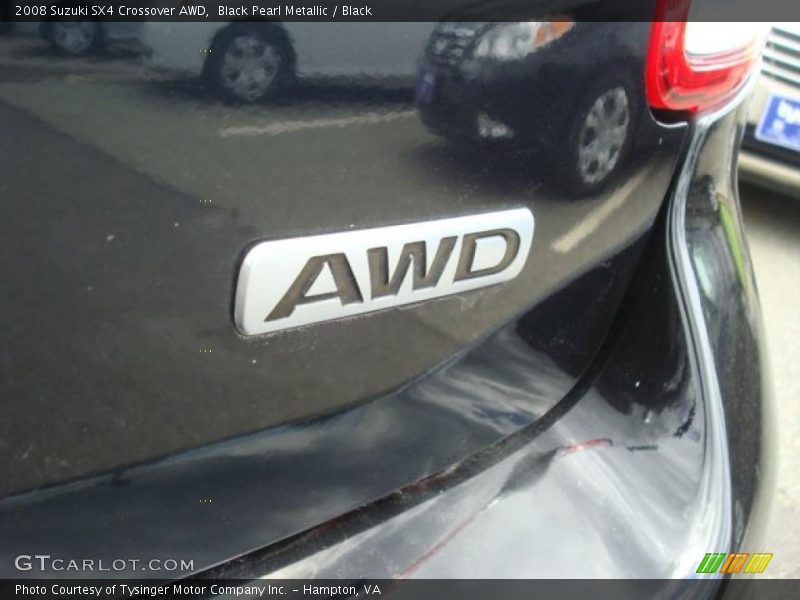 Black Pearl Metallic / Black 2008 Suzuki SX4 Crossover AWD
