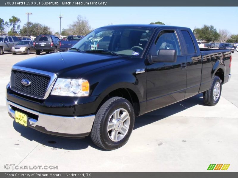 Black / Medium Flint Grey 2008 Ford F150 XLT SuperCab
