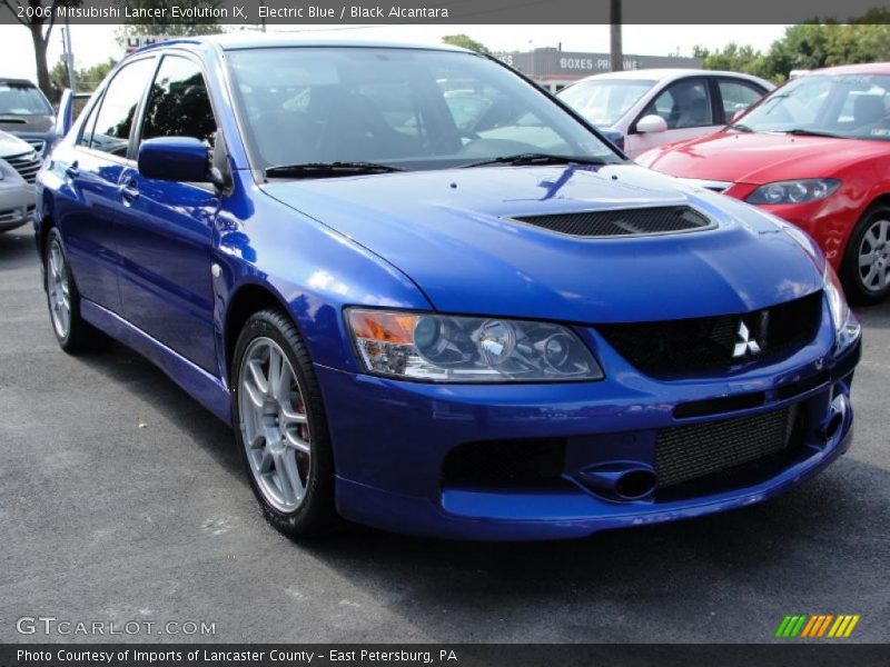 Electric Blue / Black Alcantara 2006 Mitsubishi Lancer Evolution IX