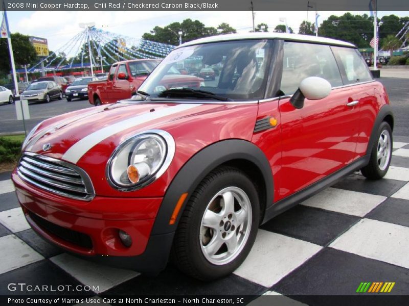 Chili Red / Checkered Carbon Black/Black 2008 Mini Cooper Hardtop