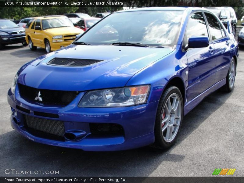 Electric Blue / Black Alcantara 2006 Mitsubishi Lancer Evolution IX