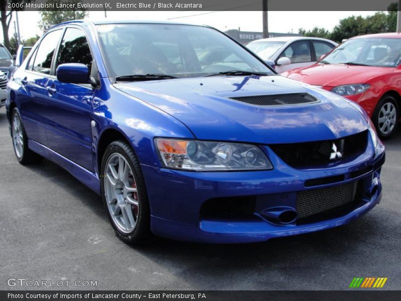 Electric Blue / Black Alcantara 2006 Mitsubishi Lancer Evolution IX