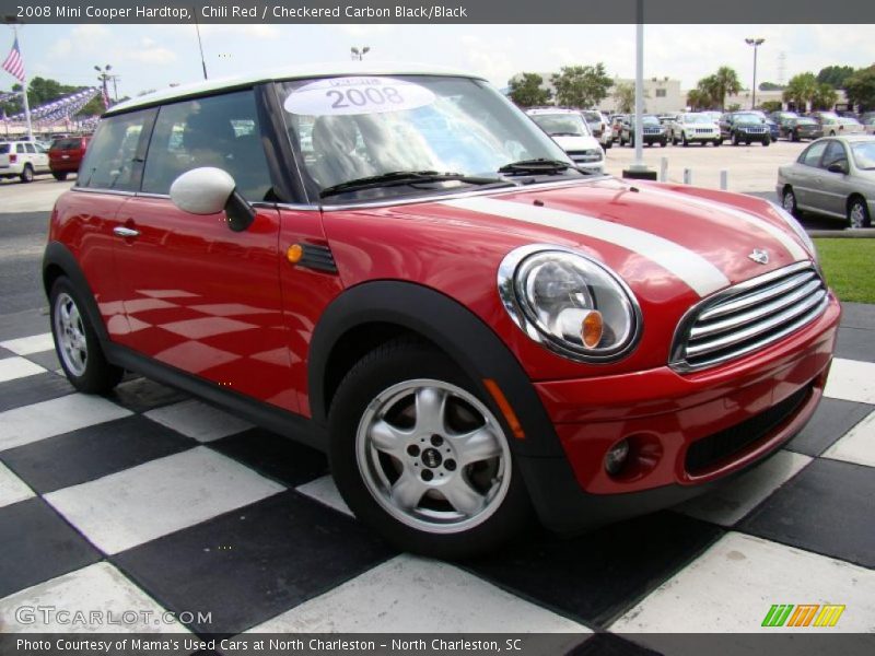 Chili Red / Checkered Carbon Black/Black 2008 Mini Cooper Hardtop