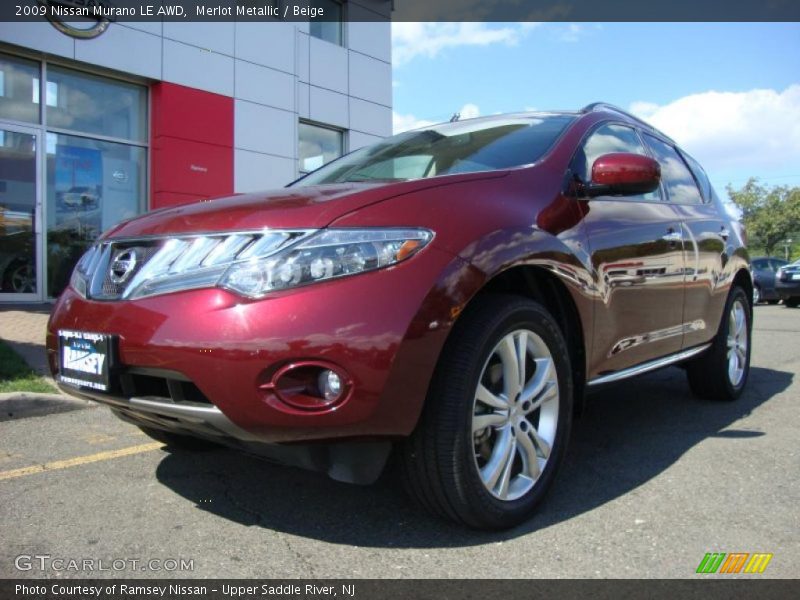 Merlot Metallic / Beige 2009 Nissan Murano LE AWD