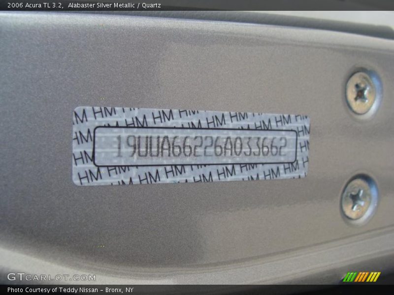 Alabaster Silver Metallic / Quartz 2006 Acura TL 3.2