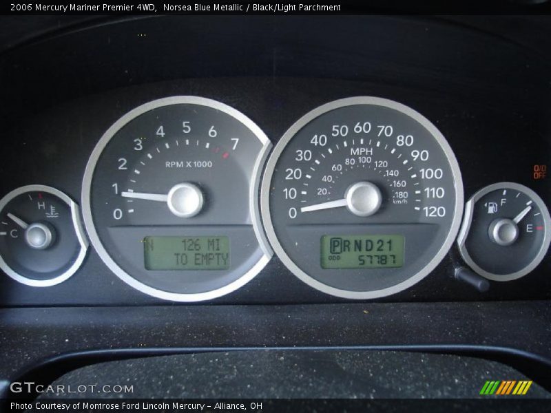 Norsea Blue Metallic / Black/Light Parchment 2006 Mercury Mariner Premier 4WD