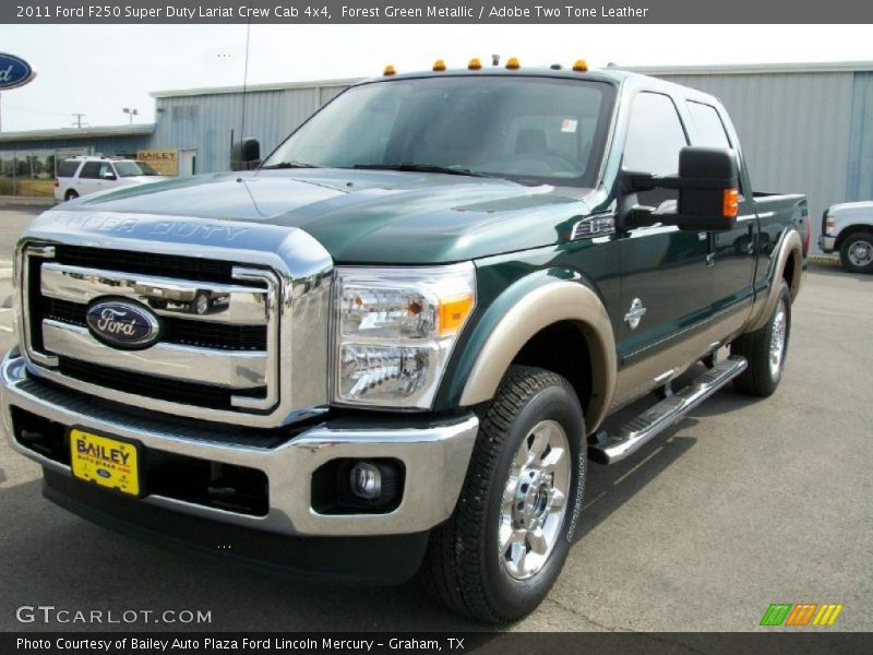 Forest Green Metallic / Adobe Two Tone Leather 2011 Ford F250 Super Duty Lariat Crew Cab 4x4