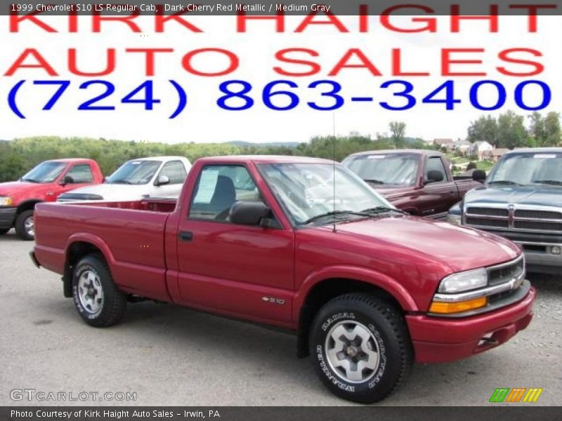 Dark Cherry Red Metallic / Medium Gray 1999 Chevrolet S10 LS Regular Cab