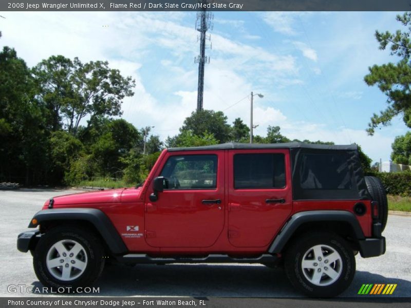 Flame Red / Dark Slate Gray/Med Slate Gray 2008 Jeep Wrangler Unlimited X