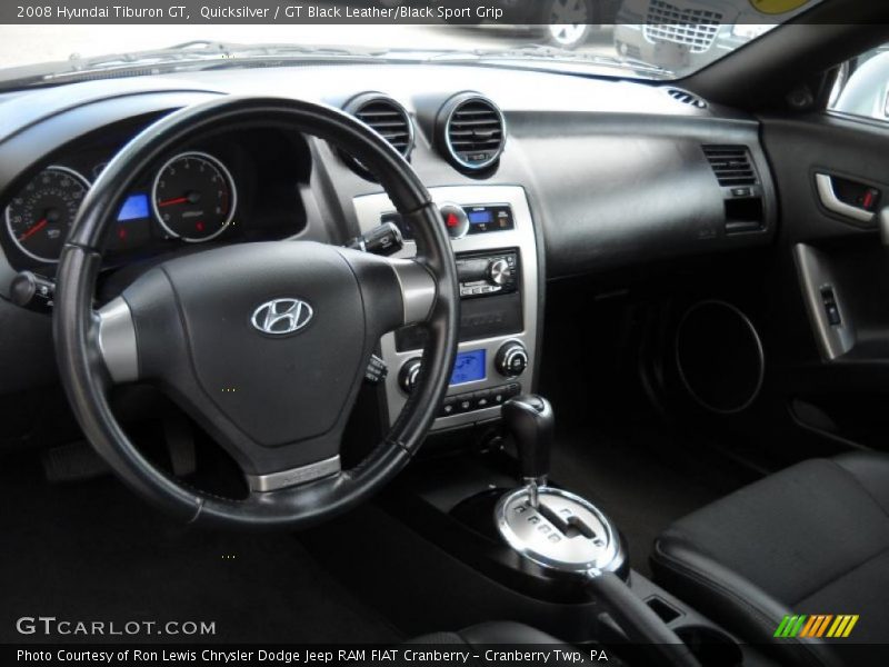 Quicksilver / GT Black Leather/Black Sport Grip 2008 Hyundai Tiburon GT