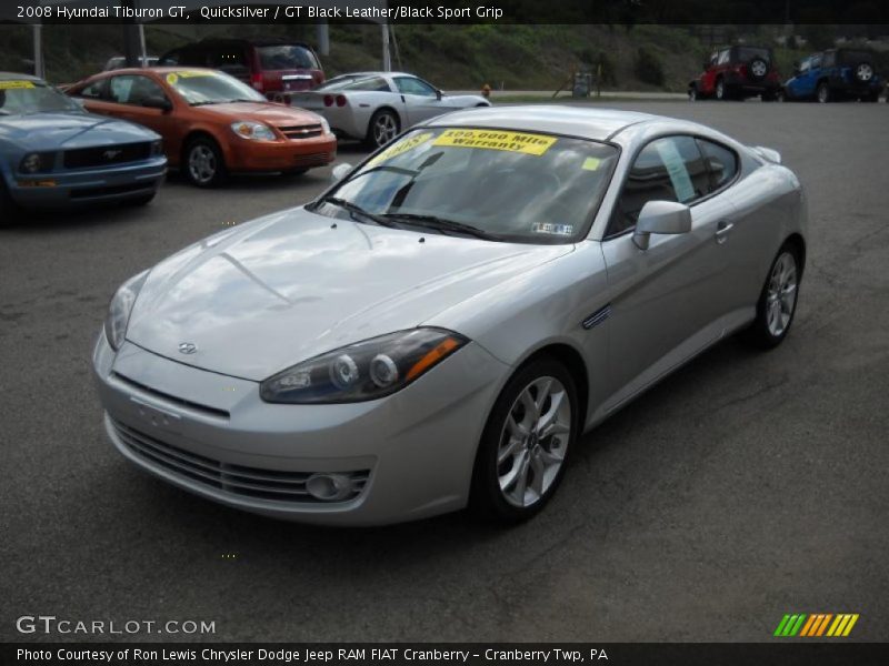 Quicksilver / GT Black Leather/Black Sport Grip 2008 Hyundai Tiburon GT