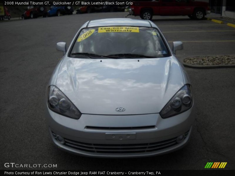 Quicksilver / GT Black Leather/Black Sport Grip 2008 Hyundai Tiburon GT