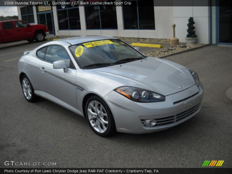 Quicksilver / GT Black Leather/Black Sport Grip 2008 Hyundai Tiburon GT