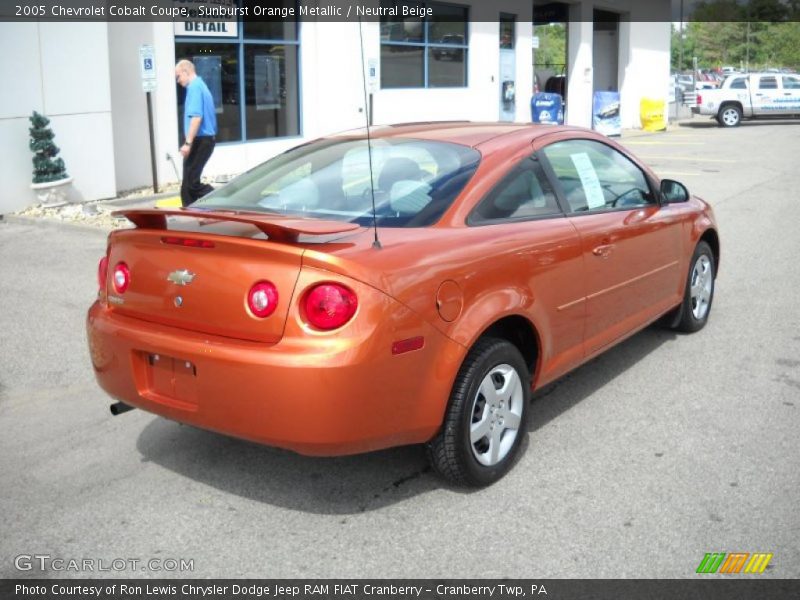 Sunburst Orange Metallic / Neutral Beige 2005 Chevrolet Cobalt Coupe