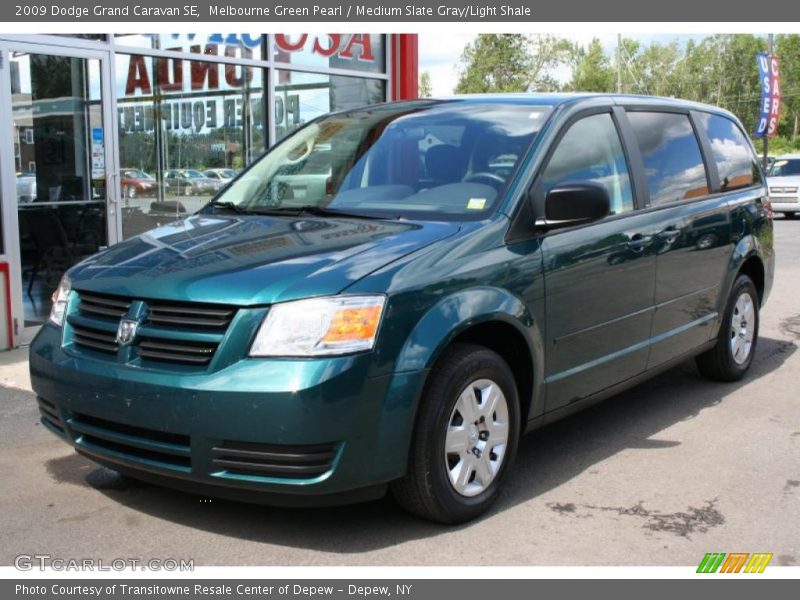 Melbourne Green Pearl / Medium Slate Gray/Light Shale 2009 Dodge Grand Caravan SE