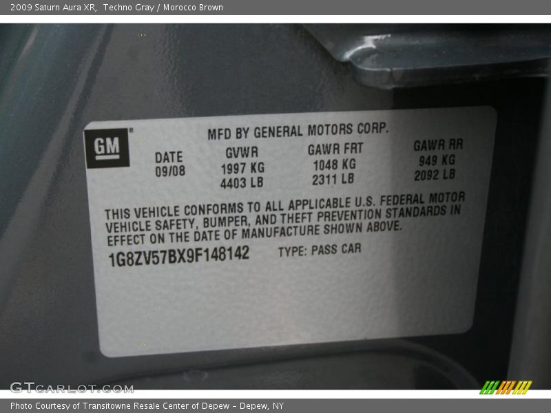 Techno Gray / Morocco Brown 2009 Saturn Aura XR