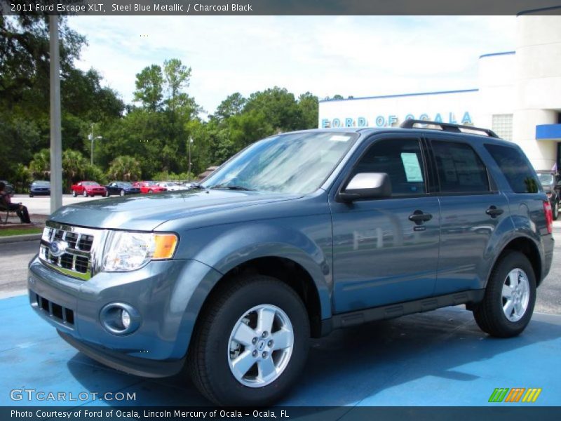 Steel Blue Metallic / Charcoal Black 2011 Ford Escape XLT
