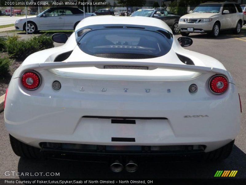 Aspen White / Paprika Leather 2010 Lotus Evora Coupe